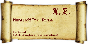 Menyhárd Rita névjegykártya