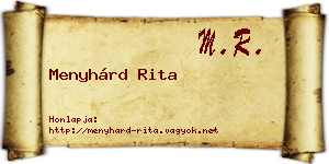 Menyhárd Rita névjegykártya