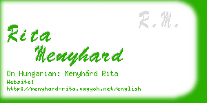 rita menyhard business card